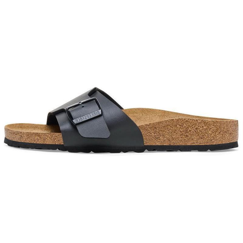 Birkenstock Leather Slide Slippers Womens Black Narrow 1026473 37