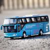 1:32 Scale Passenger Bus Model Toy Car 5 Doors Opened Alloy Diecast Sound Light Simulation Creative Toys Models Present for Boys