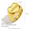 MamacitaSlay 316L Stainless Steel Mama Heart Ring 18K Gold Plated Waterproof Jewelry Women's High Quality Elegant Ring Gifts