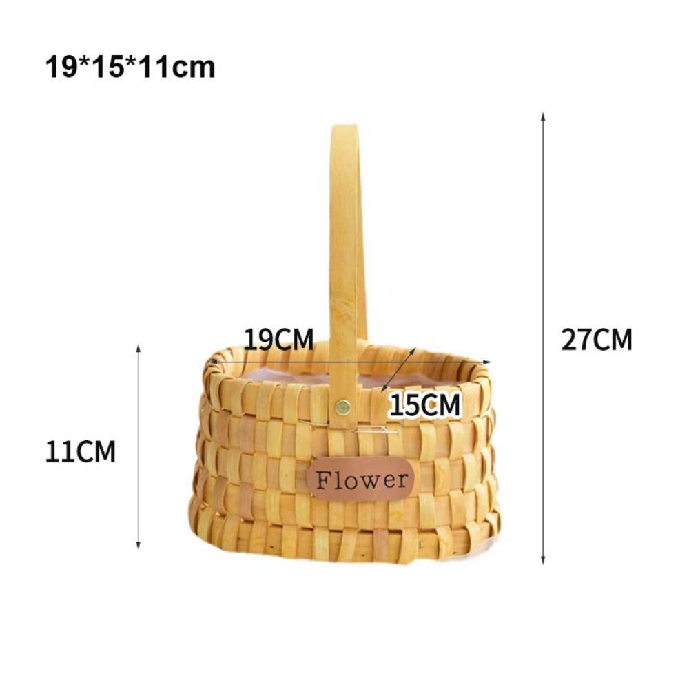 Handmade Hand Woven Basket Paper Vine Handheld Flower Basket  For BJD Dolls/for Ob11 Dolls