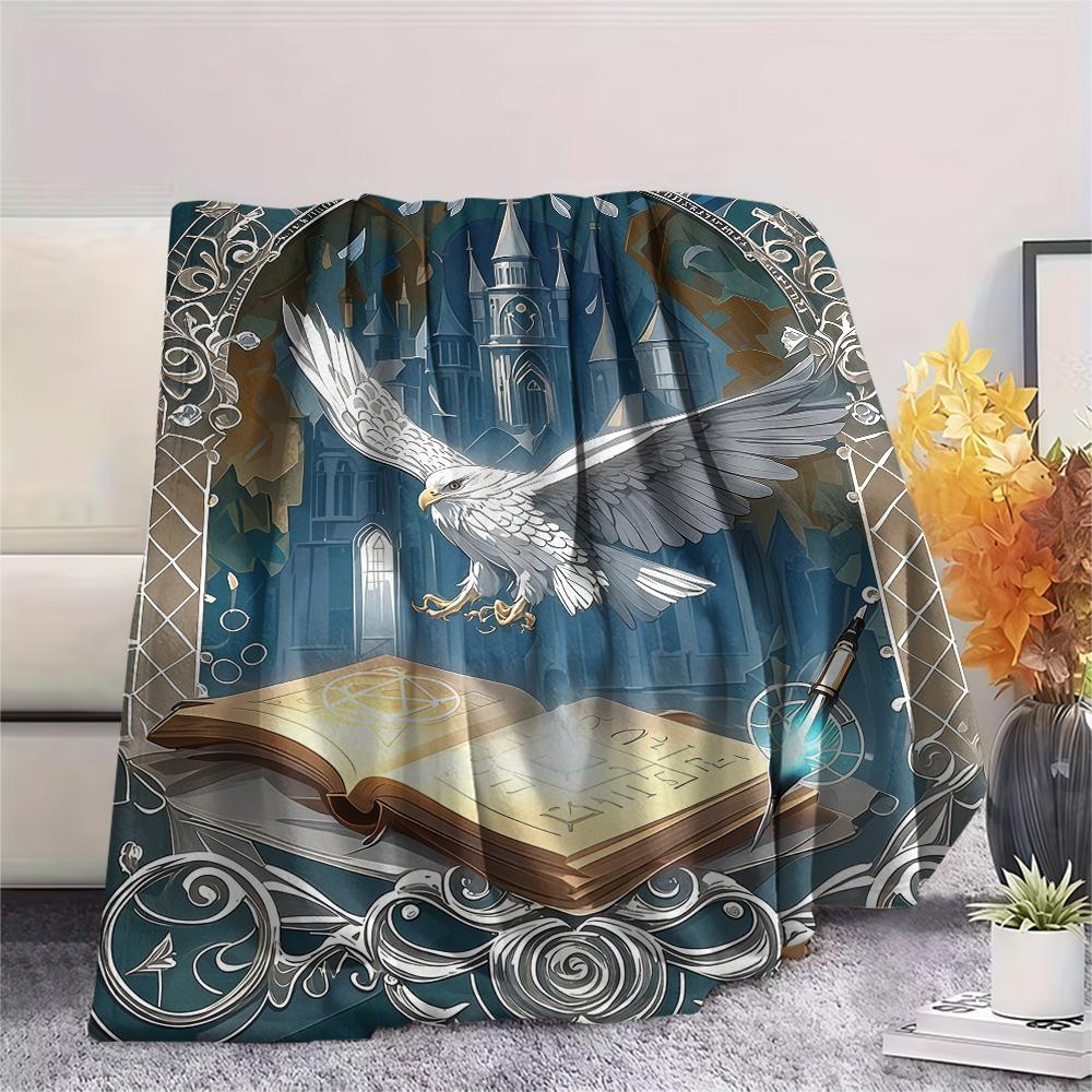 1PC Magic Academy Print FlAannel Blanket, High Quality Comfortable for All Seasons, Home Decor, Warmth and Comfort