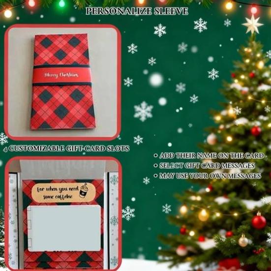 Handmade Waterfall Christmas Gift Card Booklet Creative Holiday Gift Card Festive Cash & Voucher Holder for Group Gifting