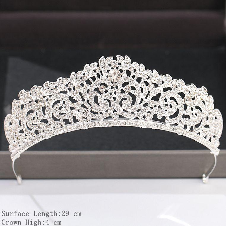 Silver Color Crown and Tiara Hair Accessories for Women Wedding Accessories Crown for Bridal Crystal Rhinestone Diadema Tiara