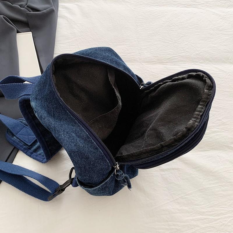 Denim Chest Bag Women's Shoulder Bag General Bag Lightweight Student Crossbody Bag