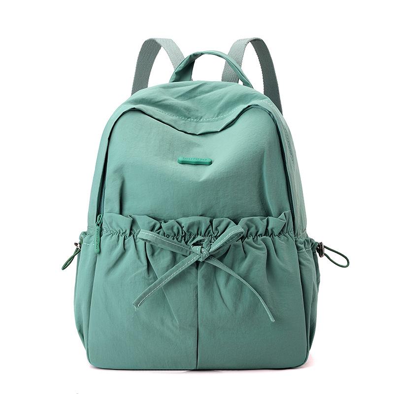 Niche Design Women's Drawstring Bow Backpack Simple Sports Backpack