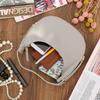 Small Women's Leather Bag Kaletnik Mezzaluna Grey