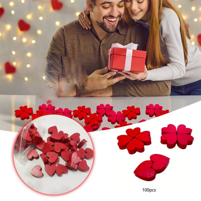Valentine's Day Heart Wood Sign Heart Shape Cutouts Decor Heart Shaped Craft Pieces Heart Tabletop Decoration For Valentine's Da