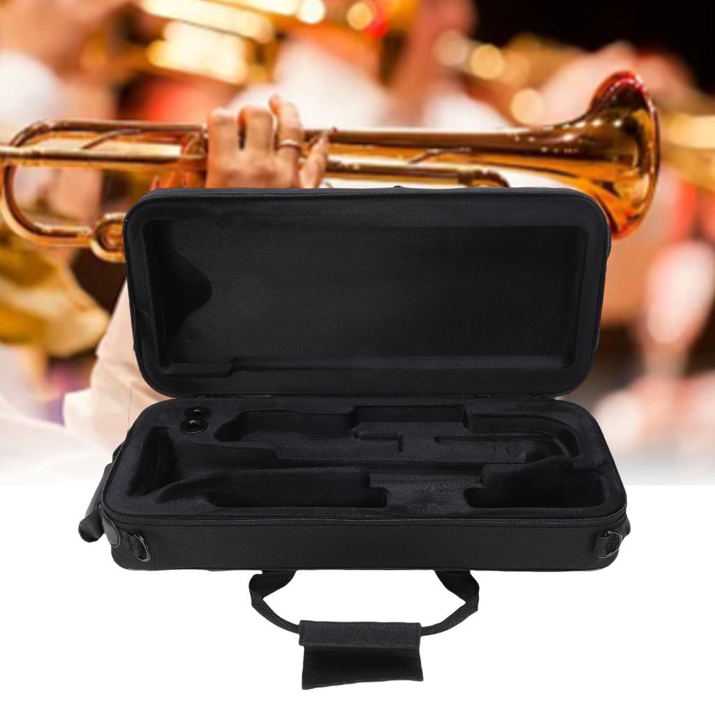 Trumpet Carrying Case with Side Handle Portable Storage Bag for Brass Wind Instrument Adjustable Shoulder Strap Water Proof Oxford Cloth