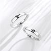 2Pcs Love Heart Electrocardiogram Couple Open Rings For Women Men Lover Black Silver Color Engagement Wedding Valentine'Day Gift