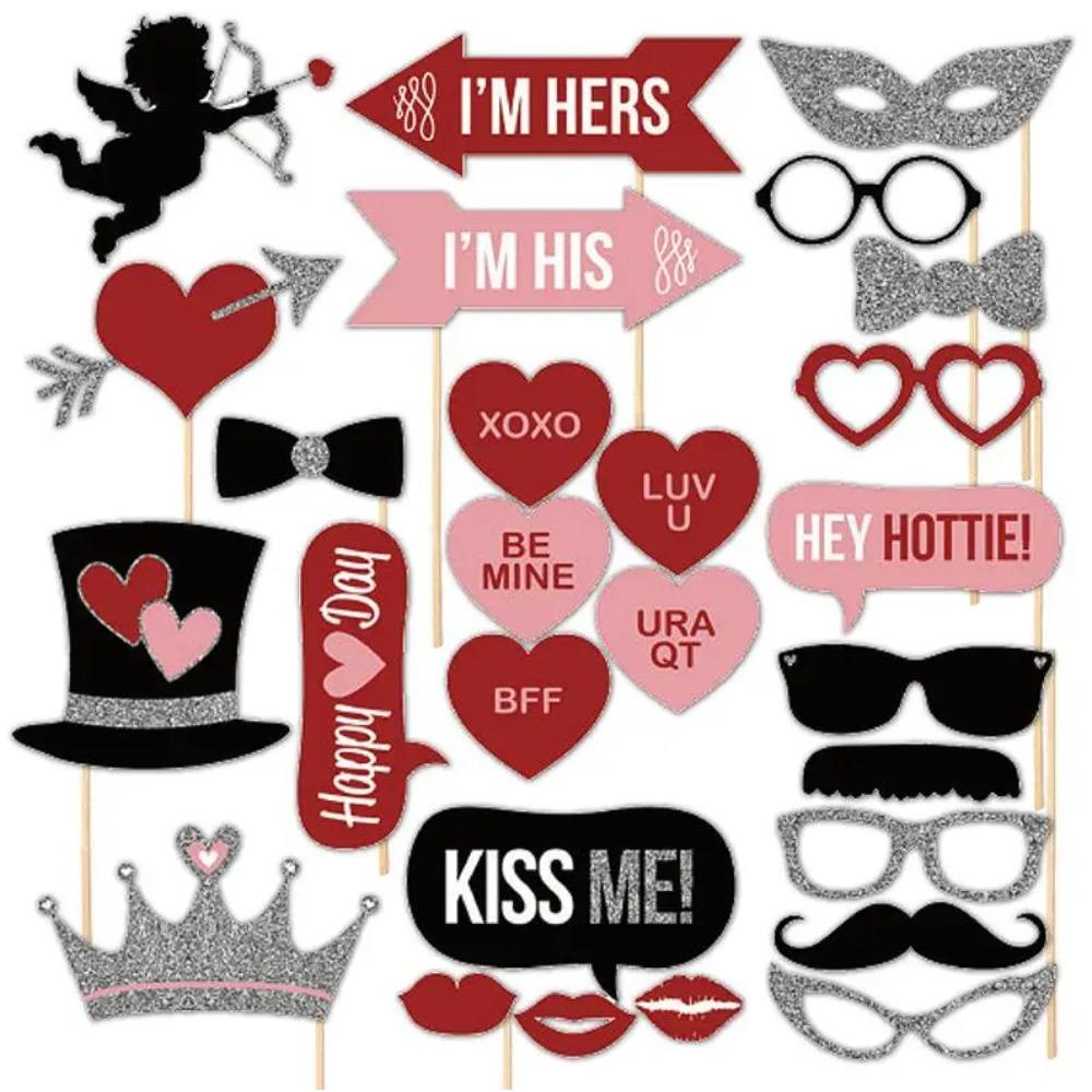 10-58pcs Fun Wedding Decoration Photo Booth Props DIY Mustache Lips Glasses Mask Photobooth Accessories Wedding Party Supplies