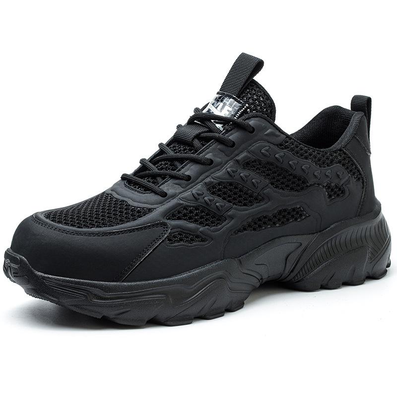 Summer Mesh Safety Shoes Men Steel Toe Sneakers Breathable Work Shoes White Lightweight Indestructible Shoes Protective Sneakers