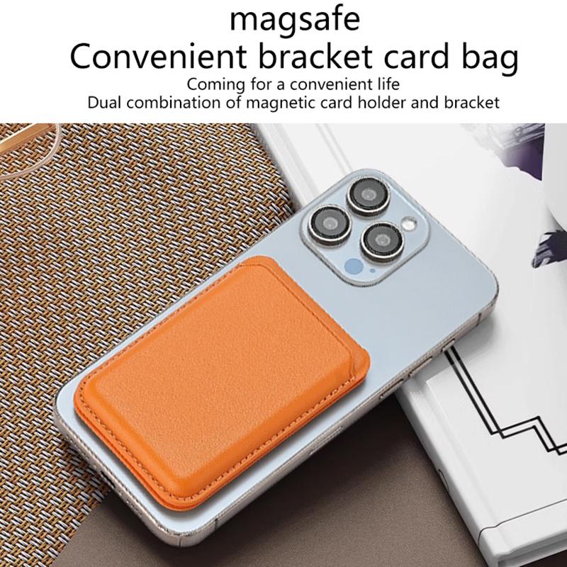 Magnetic For Magsafe Leather Wallet Card Holder For Iphone 16 15 14 13 Pro Max Hide Phone Stand Bank Id Card Holder Pocket Cover