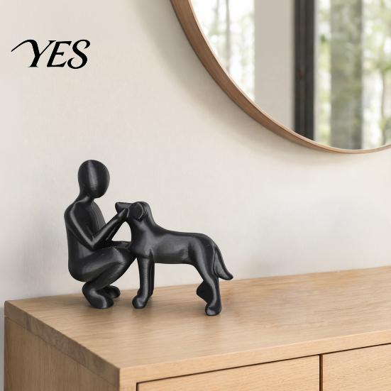 Home Decoration Dog Sculpture for Decor, 3D Printed Man And Desktop Ornaments Figurine, Pet Memorial Gift Loss, Lovers Ornament