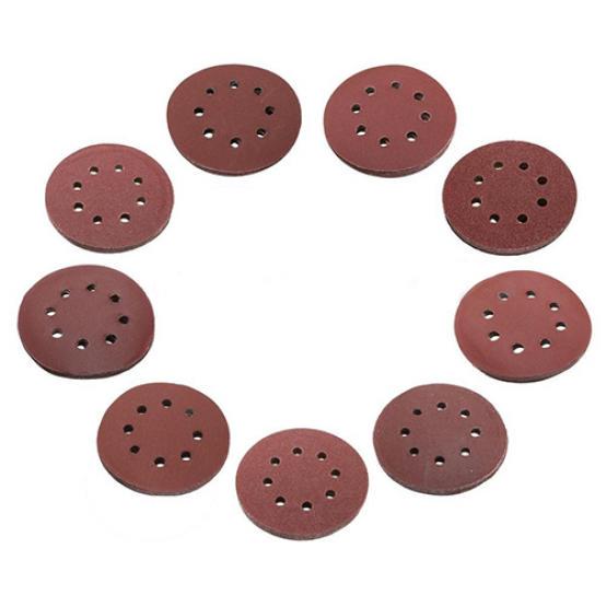 10 Pcs 125mm 5inch 8 Holes Hook Loop Sanding Discs Grit Orbital Sander Pad Mat