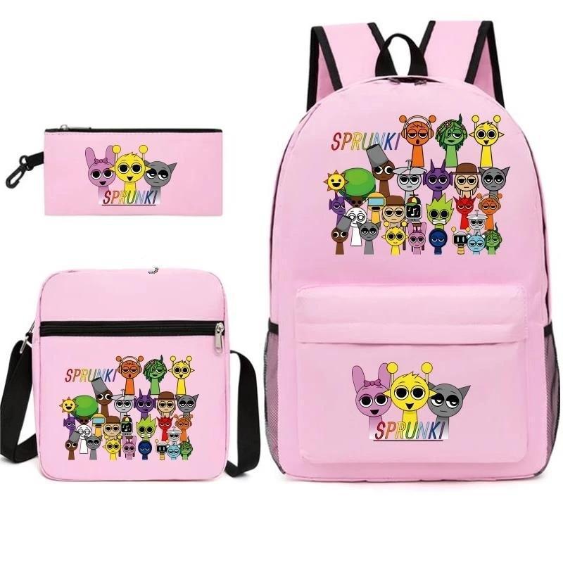 Moderne Federtasche für Kinder, Umhängetasche, Dreiteiliges Set mit Digitaldruck, Schultasche für Grund- und weiterführende Schulen