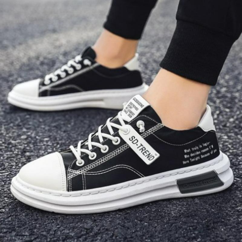 Men's Shoes Canvas Shoe Summer Breathable Comfortable Men Sneakers Casual Walking Flats Lace-up Trendy Man Vulcanized Shoes 2024
