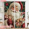 2pcs,2D Plane Printing Popular Curtains Vibrant Santa Claus Durable Polyester (without Rod) Versatile All Ldeal for Living Room,