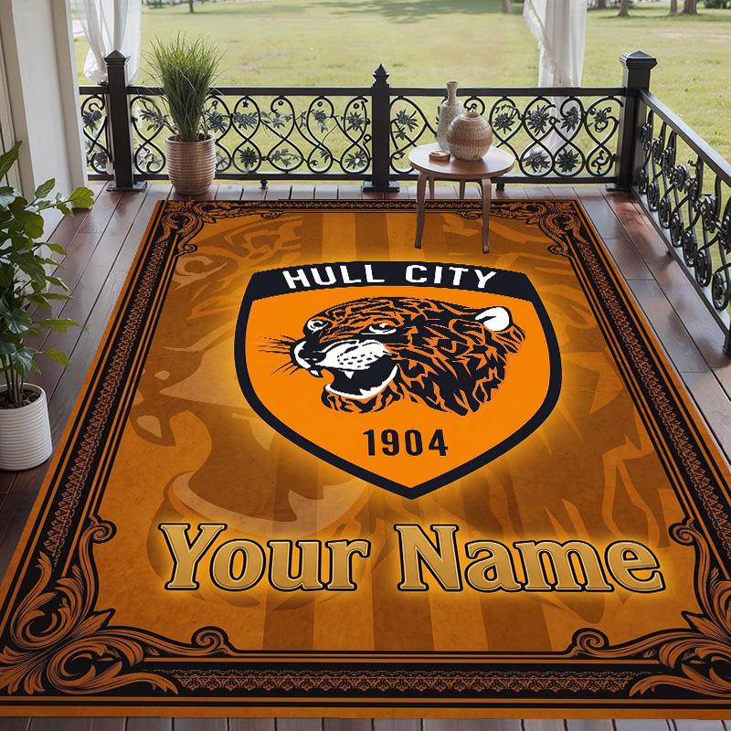 Custom Text Printed Rug Hull FC Non Slip Floor Carpet For Home Room Decor