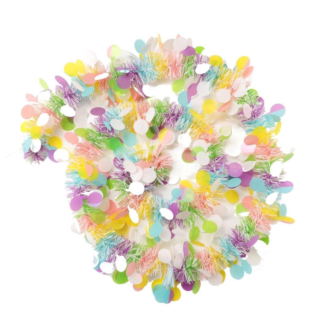 Color Stripe Easter Wreath Pendant Plastic Hanging Egg Bouquet Ornament  Easter Party
