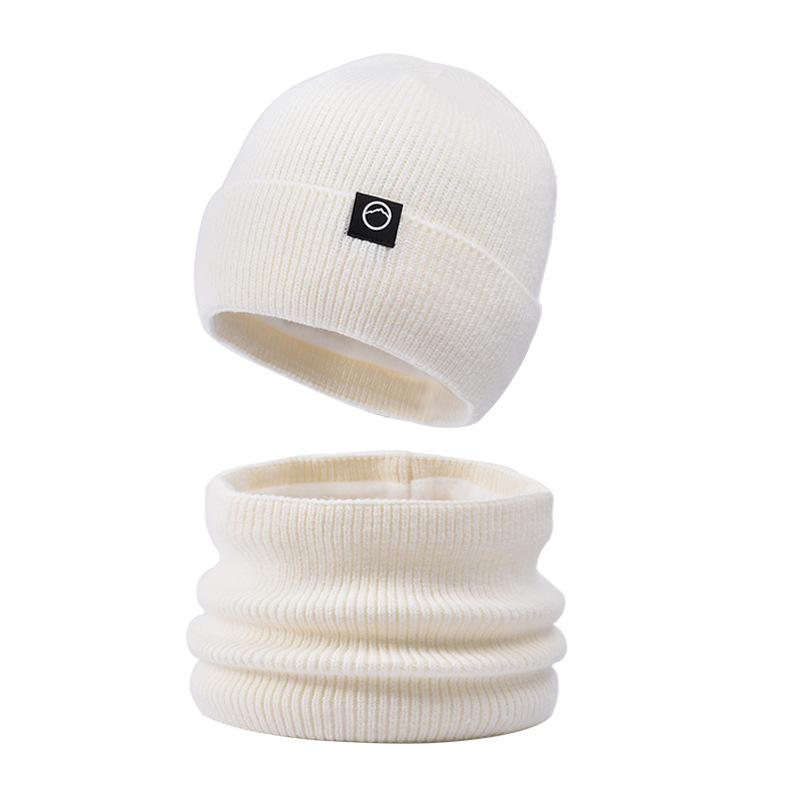 Winter hat, scarf, two-piece set, men's outdoor cold-proof and warm wool hat, big head circumference, ear protector, muff, knitted hat.