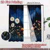 Set Of 2 Flat Printing Curtains Without Rod Floral Night Scene Valentine Is Day Festival Chic Print Polyester Curtain