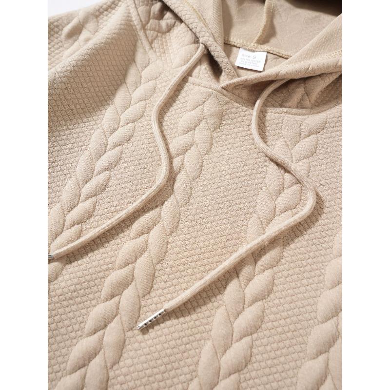 Men's Solid Color Hoodie Casual Fashion Hooded Sweatshirt Versatile Long Sleeve Tops for Men, Multiple Colors Available