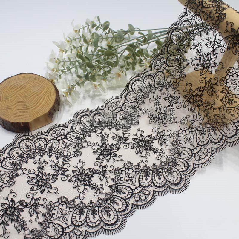 1/3 de yard de fil de polyester pressé pour fond de dentelle, idéal pour la broderie florale à faire soi-même, accessoires en dentelle, rideaux, coussins de canapé et décoration.