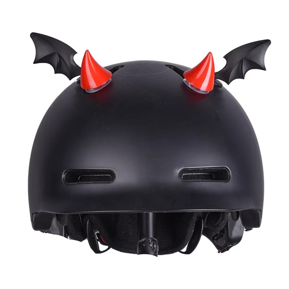 2Pcs Motorcycle Helmet Ornaments Devil Wings Colorful Horns Universal Motorbike Bicycle Car Styling Decoration Helmet Stickers