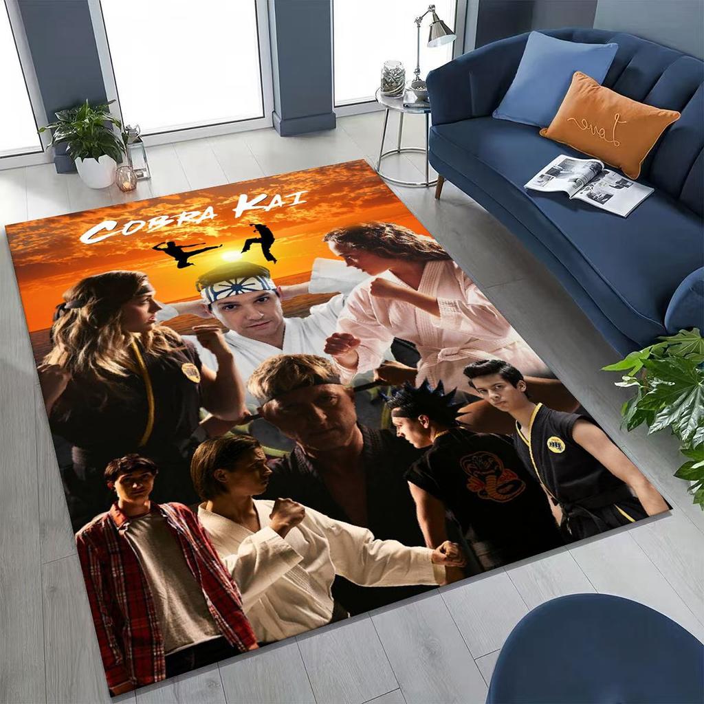 3D Cobra Kai Karate Daniel LaRusso Johnny Art Rug for Bedroom Living Room Sofa Home Doormat Decor, Large Kids Non-slip Floor Mat