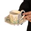 Retro American Coffee Set Internet Celebrity Cup Ceramic Women'S High Value Cup Gift Box Cup Saucer Afternoon Tea Coffee Cup