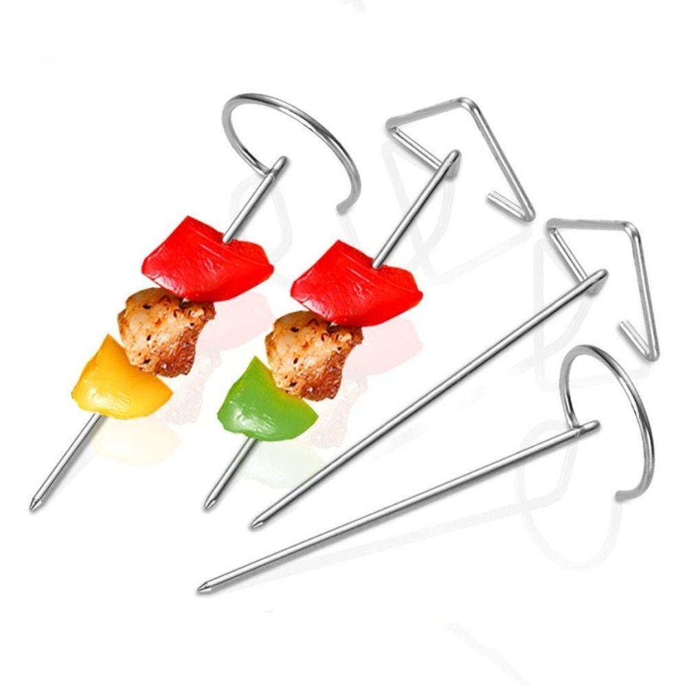 10PCS Stainless Steel Barbecue Sticks Reusable Oven Hanging Vertical Grill Universal Air Fryer