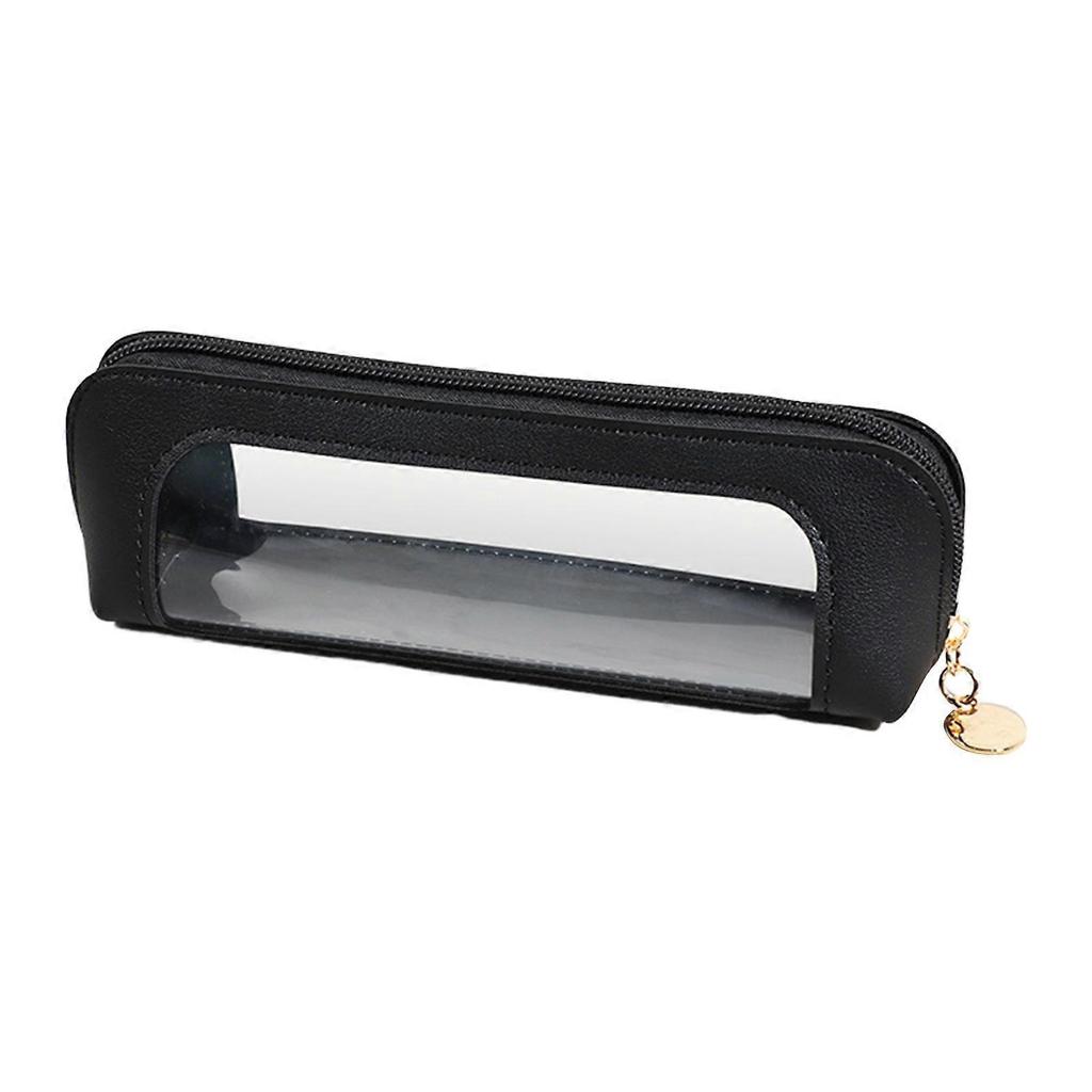 Transparent Pu Leather Makeup Bag Portable Makeup Brush Organizer Pouch Case for Travel