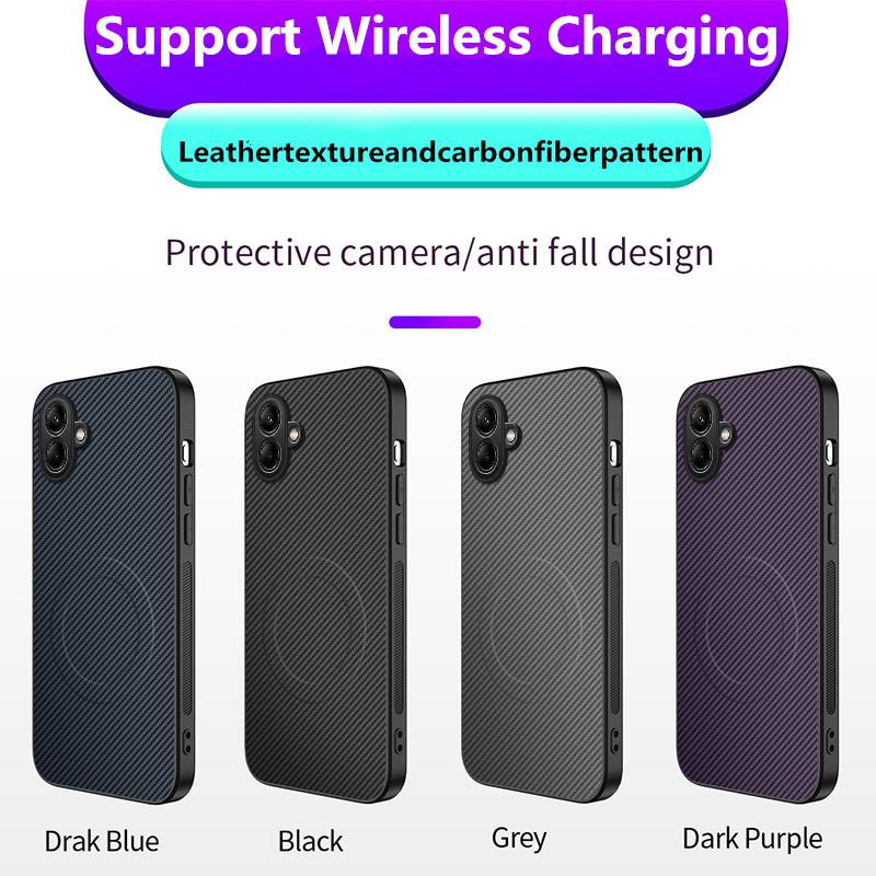 עבור סמסונג גלקסי A06 כיסוי מגן מגנטי מסיבי פחמן מונע נפילות עבור סמסונג גלקסי A06 כיסוי טלפון יוקרתי שחור