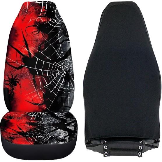 Generic Car Seat Cover Set Car Accessories Car Seat Covers for Car Front Seat Cover,Gothic Spiders and Webs Car Seat Protector, Large