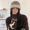 Casual Jacquard Women Beanie Cap Warm Thermal Fisherman Hat Knitted Hat Women