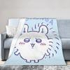C-Chiikawaa White Momonga Blankets Fleece Spring/Autumn  Multi-function Super Warm Throw Blankets for Bedding Couch Rug Piece