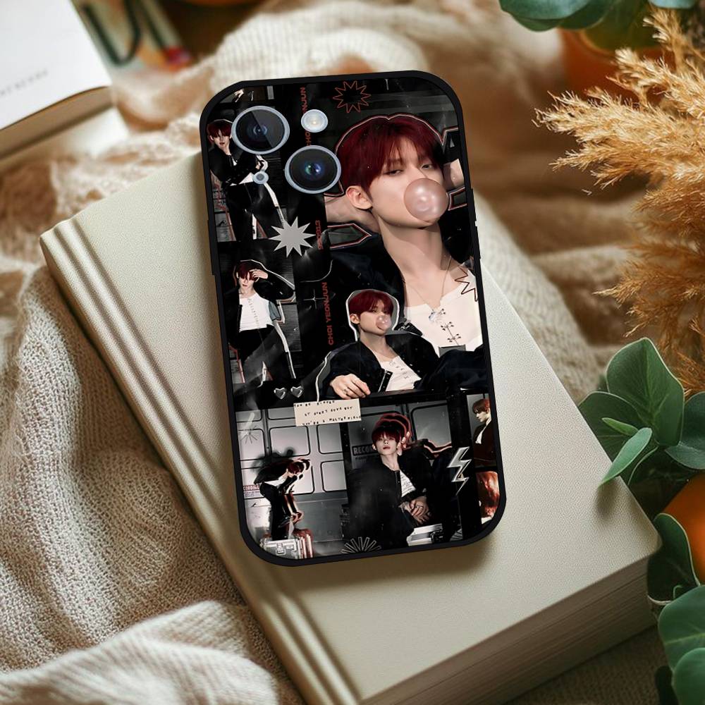 Singer Y-Yeonjun Phone Case For IPhone 1716 15 14 13 Pro Max 11 12 Mini X Xs XR Black Silicone Cover