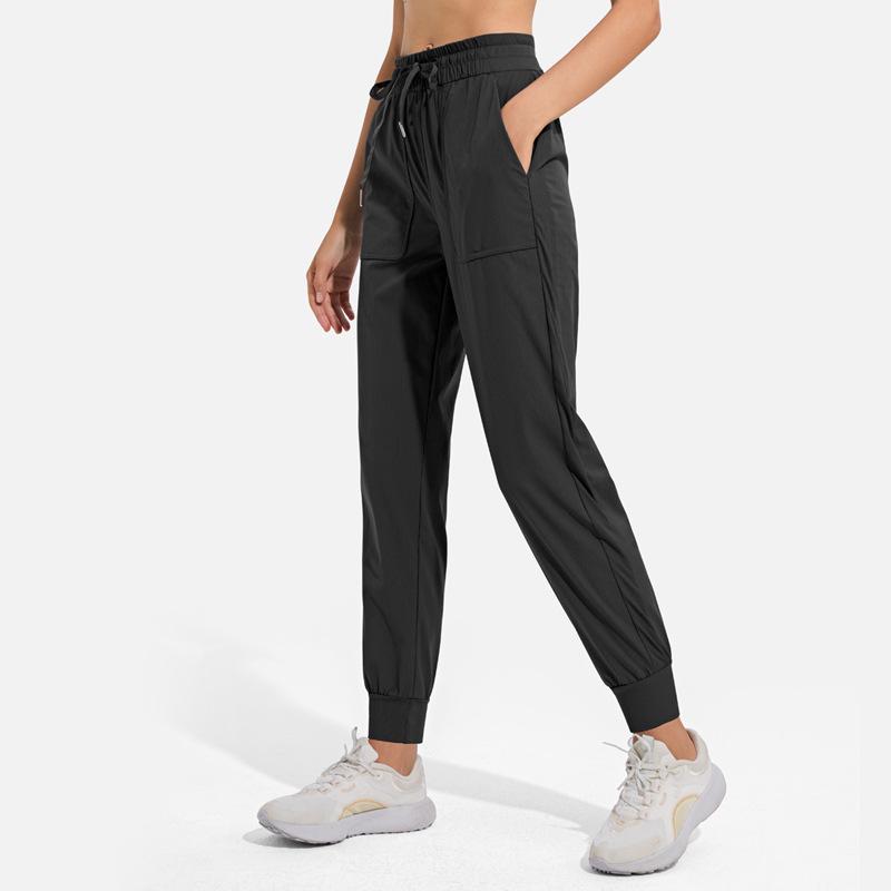 Women s Breathable Quick-Dry Slimming Tapered Sweatpants for Running, Dance, Yoga, Fitness S чёрный