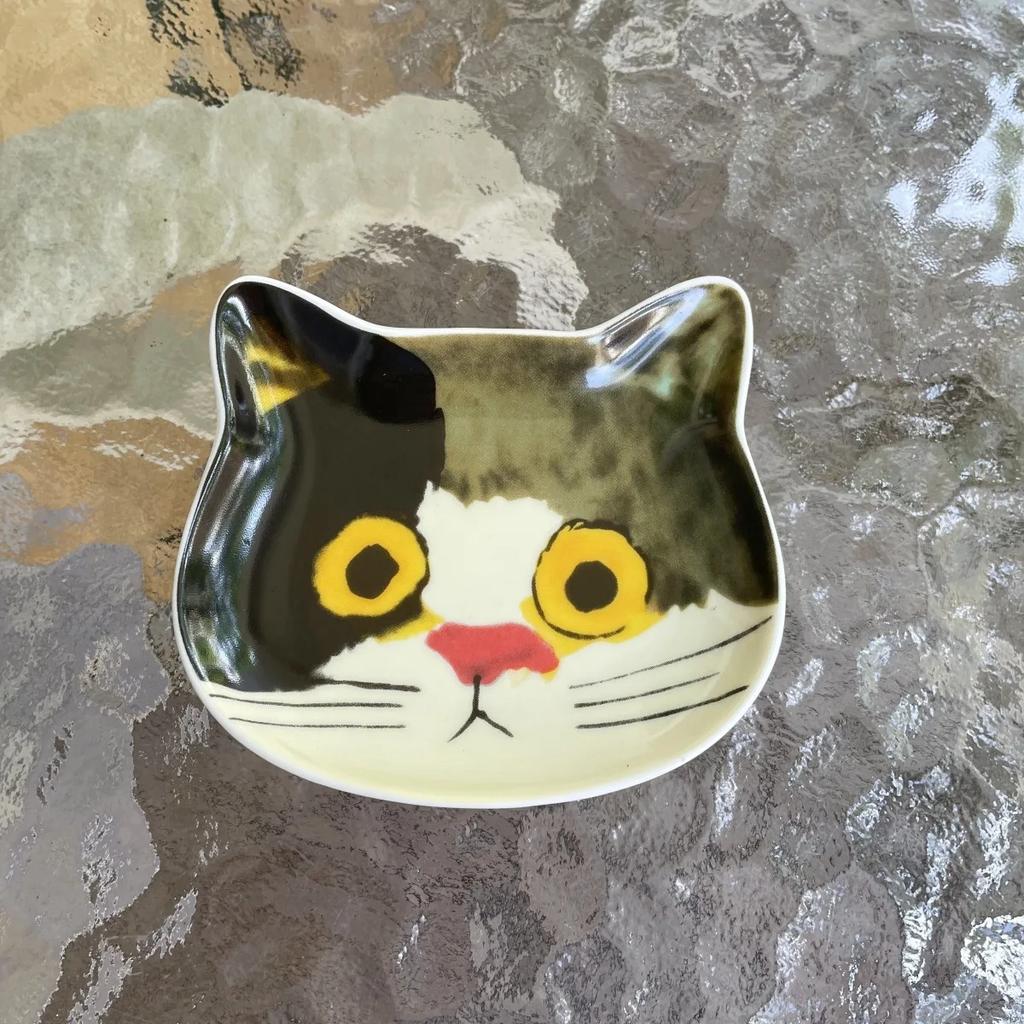 Japan Ceramic cartoon cat sauce dish Creative cute cat face shape condiment dish small plates Home kitchen supplies tableware