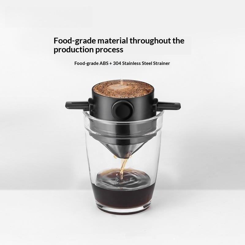 Portable Coffee Filter Cup Foldable Reusable Dripper with Dual Layer Mesh for Pour Over Brew No Filter Paper Travel Espresso