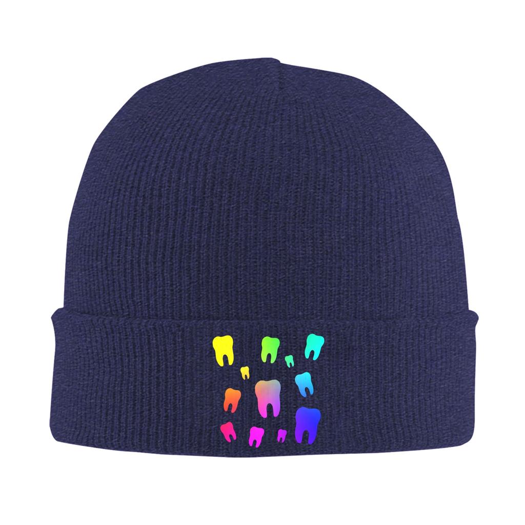 Rainbow Teeth Warm Knitted Cap Winter Knit Bonnet Hat Skullies Beanies Hip Hop Caps for Unisex