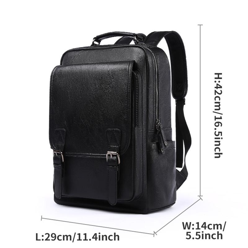 MATE ELAN Vintage Business Leather Backpack For Men Women Work Commuter Travel Casual 15.6 Inch Laptop School Bag Daypack