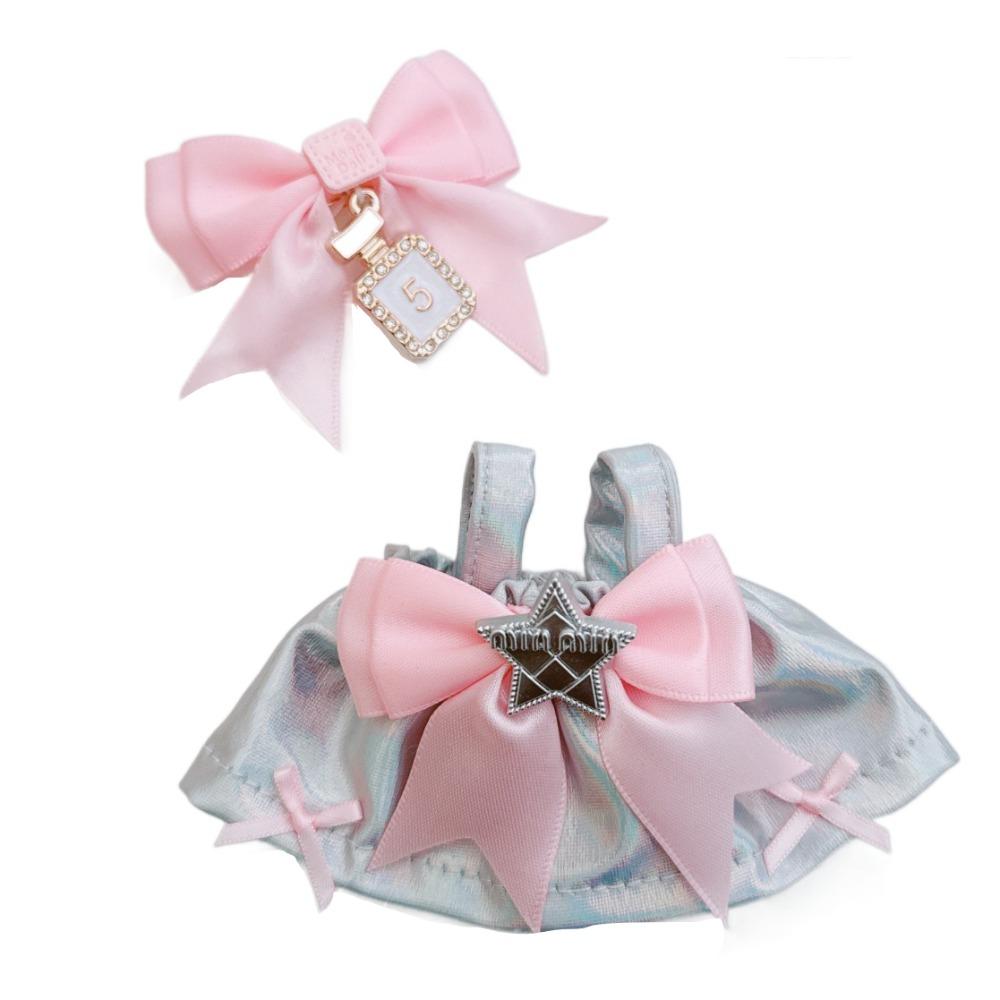 

Бантик Заколка для волос 17 см Labubu Одежда Милое платье Плюшевая одежда для кукол Детский подарок розовый