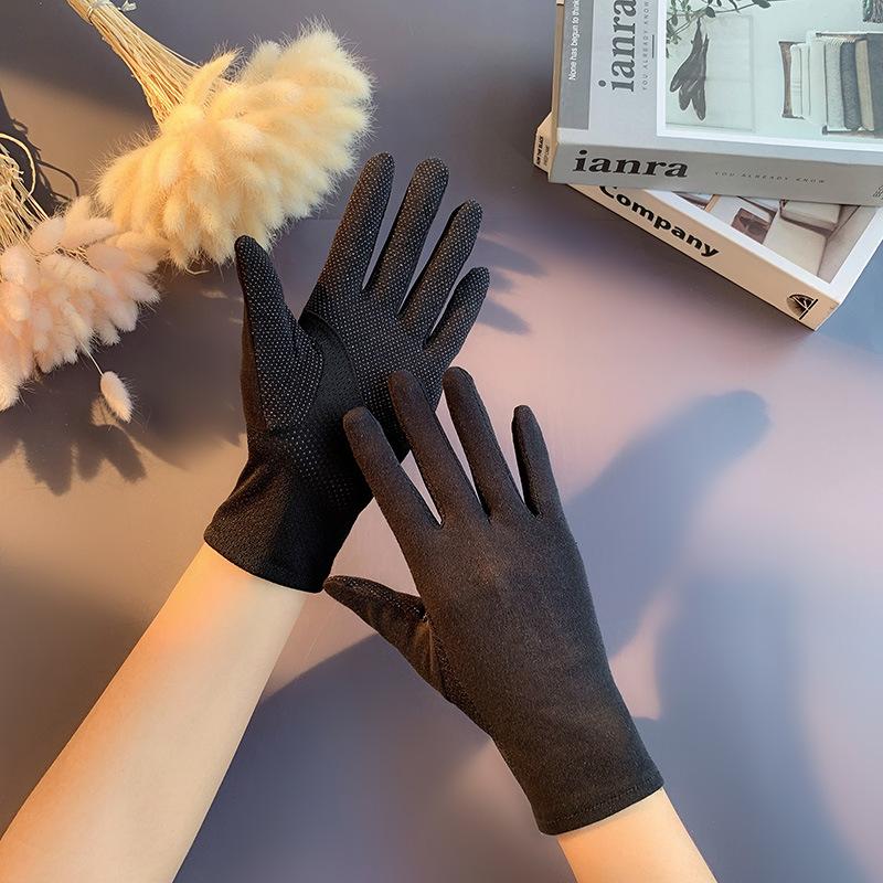 Women’s Cotton UV Protection Gloves, Breathable Summer Gloves, Anti-Slip Gloves for Cycling Driving Outdoor Travel Dance Parade