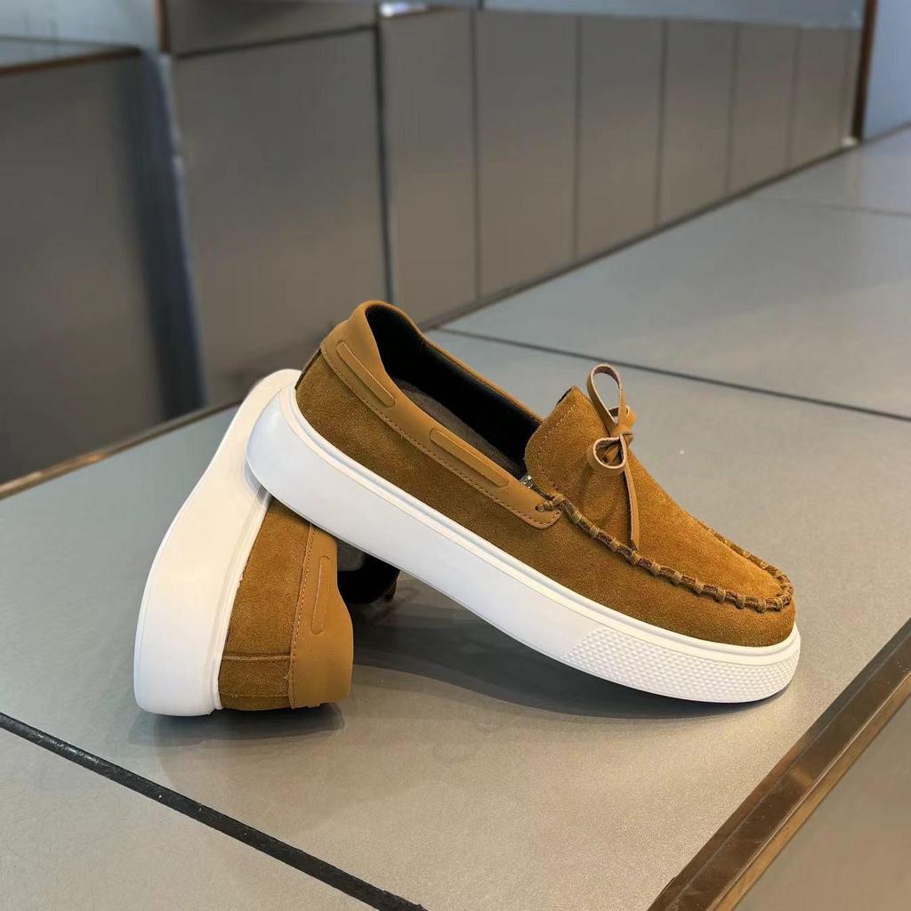 Brand Men's Shoes Retro Suede Leather Casual Shoe Luxury Designer Loafers Platform Driving Shoes for Men Dress Shoes Moccasins