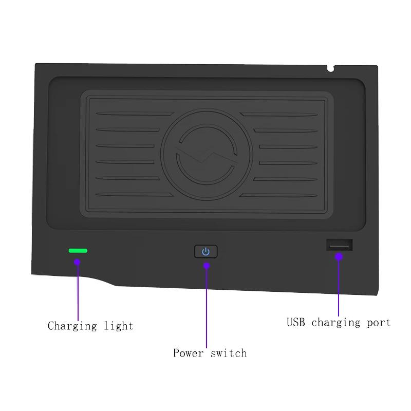 10W QI Car Wireless Charger Phone Charger Charging Pad Panel Trim for Nissan Teana J33 Altima L33 2019 2020 2021 Accessories