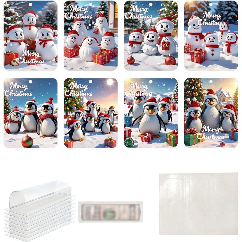 8pcs Christmas Money Holder Ornaments DIY Money Card Hanging Decoration Christmas Money Holders for Tree Hanging Ornaments