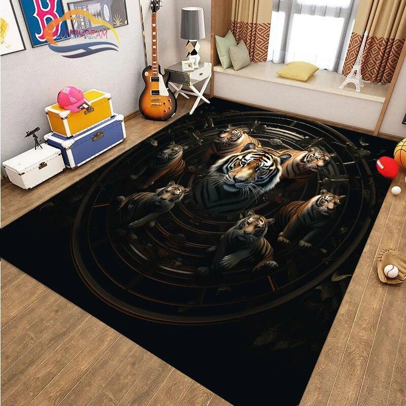 Covor de podea cu animale cool tigru art fashion covor Decorație casei cadouri covor Anti-alunecare pentru sufragerie și pat copil