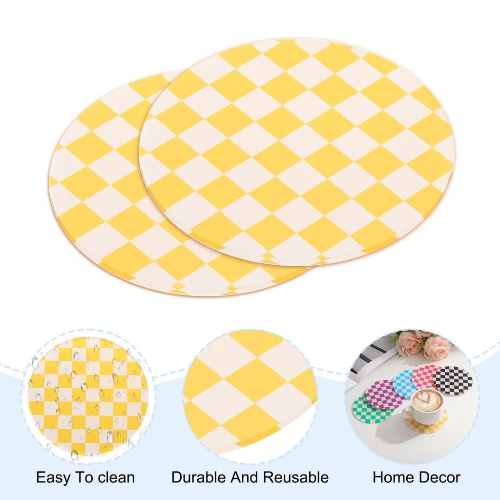 3pcs Acrylic Cup Coasters Acrylic Drink Coaster Tabletop Protection Mat for Mugs and Cups Office Kitchen