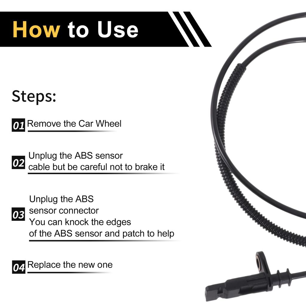 ABSOPRO Piesă Sistem de Frânare ABS Viteză Roată pentru Ford Mustang 1 Senzor Față Dreapta, Senzor Anti-Blocare, Număr 9661965680, 2002-2004, Bucată,